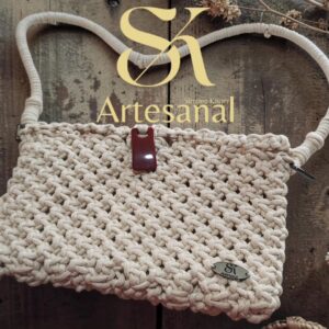 Bolsa macramé branca